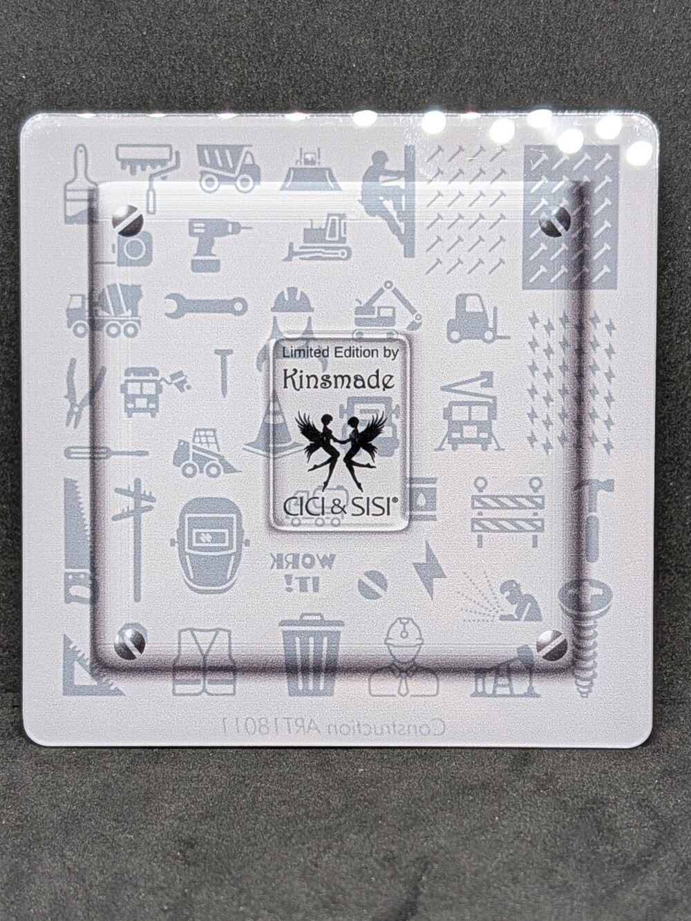 RARE Nail Art Stamping Plate Cici & Sisi Limited Edition ART18011 Construction